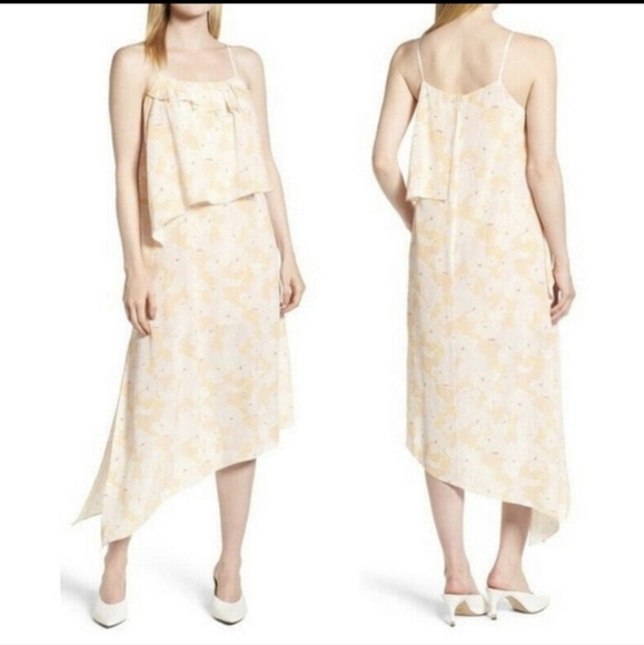 NWT Lewit Spencer Impala Floral Ruffle Tiered Midi Dress - Picture 3 of 3